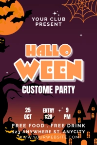 HALLOWEEN CUSTOME PARTY Poster template