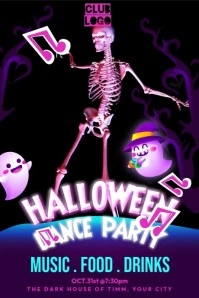Halloween Dance Contest Purple Poster template