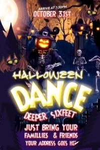 Halloween Dance in a Grave Poster template