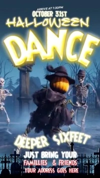 Halloween Dance Neon Contest Instagram Story template