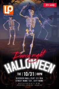 Halloween Dance Night Poster template
