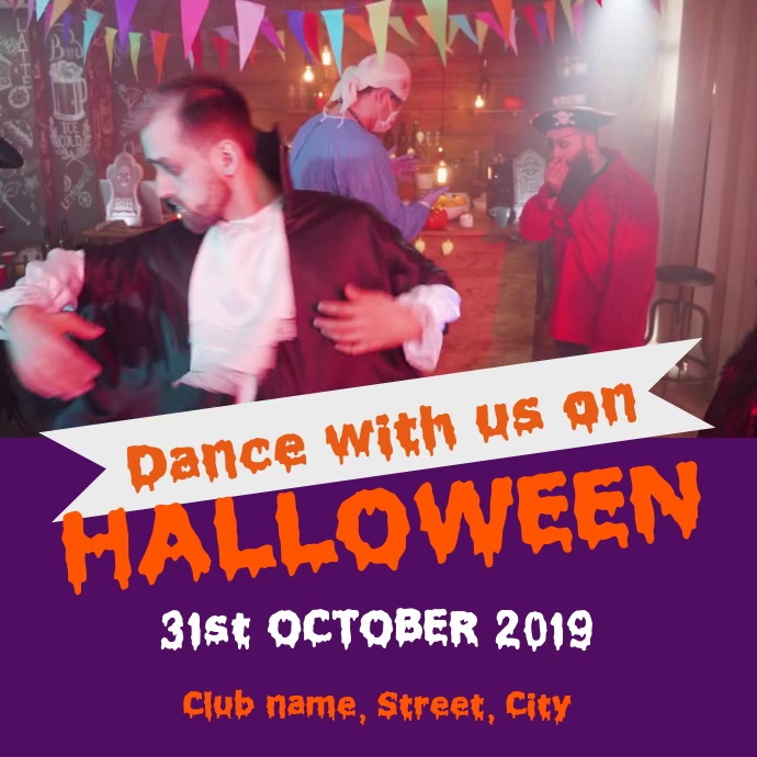 Halloween dance party instagram video post Template PosterMyWall