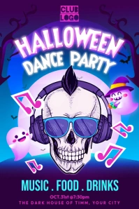 Halloween Dance Party Poster template
