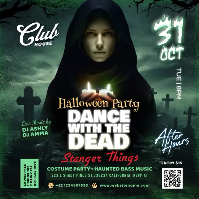 Halloween Dance Party Post Template | PosterMyWall