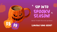 Purple Halloween Coffee and Doughnut Combo Digital na Display Template - Page 3