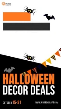 Illustrative Slideshow Halloween Decor Deal Video Instagram Reel template