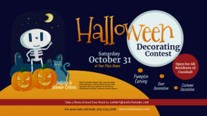 Purple Halloween Decorating Contest โพสต์บน Twitter Template