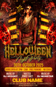 halloween Half Page Wide template