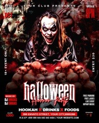 Black Halloween Horror Party Instagram Portrait Template