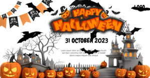 White Halloween Celebration Imagem partilhada do Facebook Template