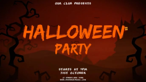 Brown Halloween Party Facebook Cover Video Template