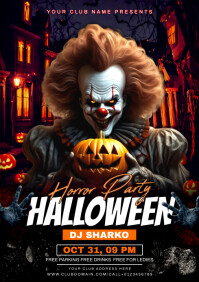 Halloween Night Party A4 Flyer Template | PosterMyWall