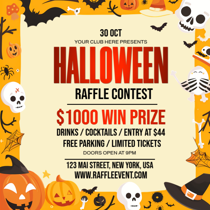 Halloween Raffle Event Template | PosterMyWall