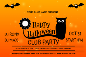 橙色 Halloween Etykieta Template