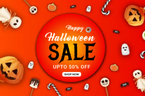 Red halloween Etiqueta Template