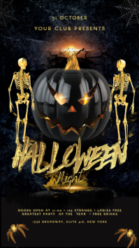 Hitam Halloween Party Digital Display Template