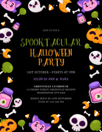 Sort Halloween Party Ulotka Template