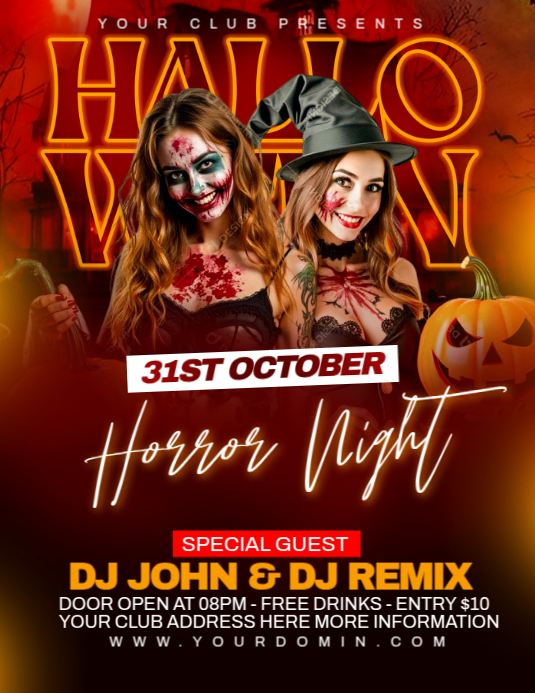 Halloween 传单(美国信函) template