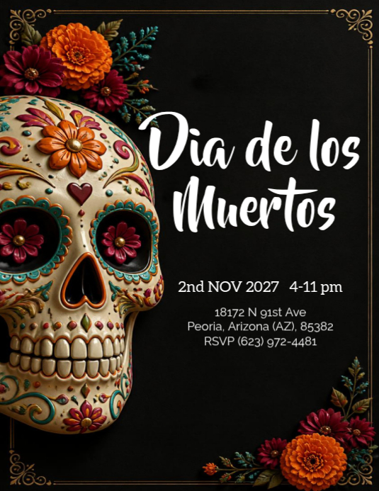 Modèle Halloween Dia De Los Muertos Party Invitation | PosterMyWall