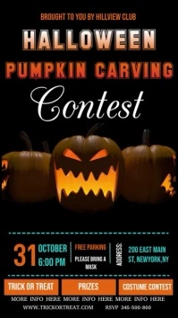 halloween digital display, pumpkin carving Цифровой дисплей (9 : 16) template