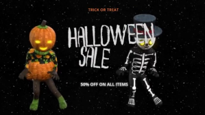 黑色 Halloween  Digital Display (16:9) Digitalt display Template