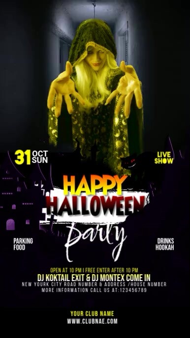 Halloween Digital Display Umbukiso Wedijithali (9:16) template