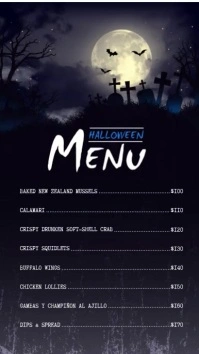 Black Animated Halloween Menu Digital Display (9:16) template
