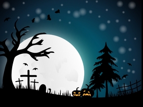 Halloween digital display zoom Presentation template