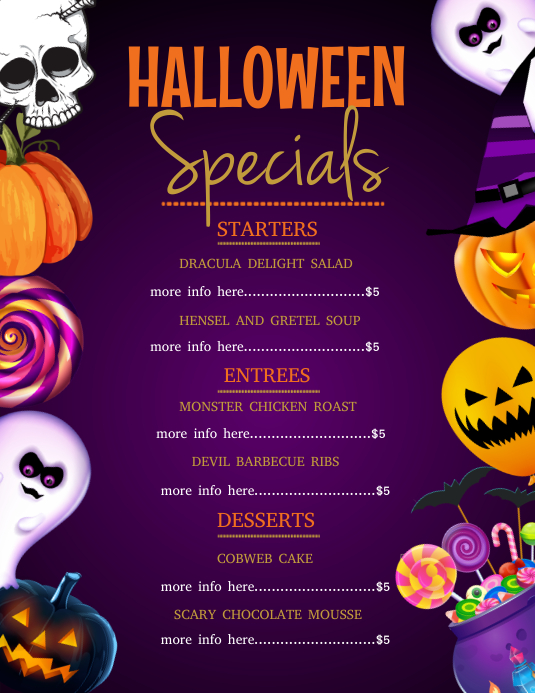 Halloween Menu Sample at Sade Lewis blog