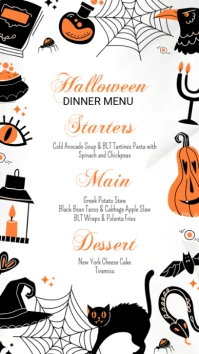 Halloween dinner menu Umbukiso Wedijithali (9:16) template