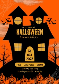 Halloween Dinner Party A4 template