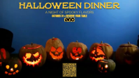 黑色 Halloween Dinner Display digitale Template