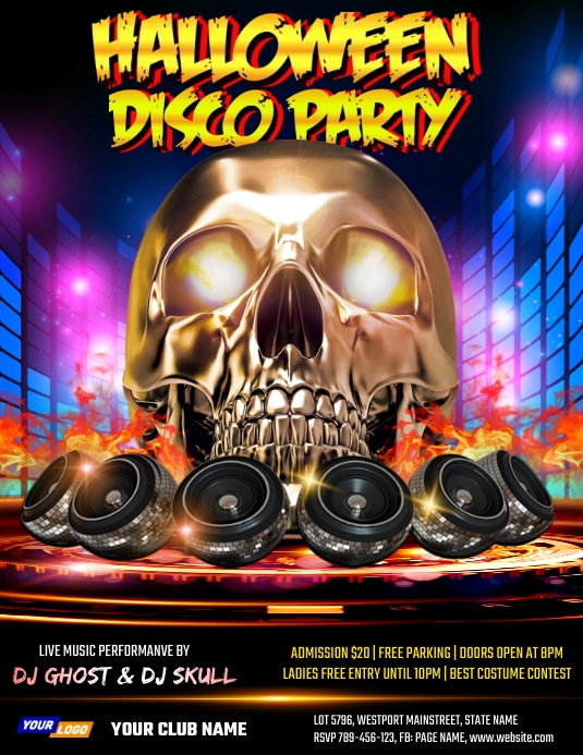 Halloween Disco Party Flyers Template PosterMyWall Halloween Disco Party Flyers Template PosterMyWall