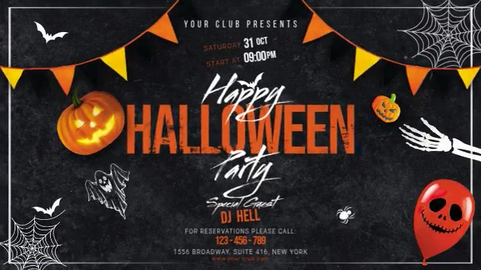 Halloween Display Ecrã digital (16:9) template