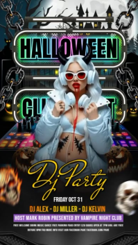 Black Halloween DJ Party Instagram Reel Template