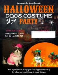 Halloween Dogs Costume Party  Flyer Template