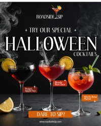 Halloween Drinks Bar Minimal Posters Instagram Portrait template