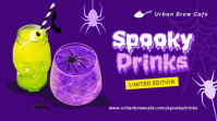 蓝色 Halloween Themed Drinks Digital na Display Template - Page 1