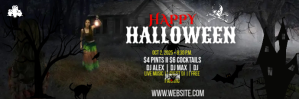Czarny Halloween Party Email Header Template