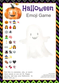 Halloween Emoji Game A6 template