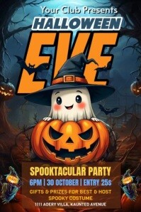 Halloween Eve Party Poster Template Design Póster