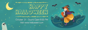 Turkis Halloween Celebration แบนเนอร์ Tumblr Template