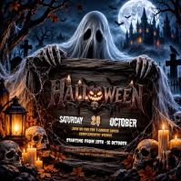 Black Halloween Event Instagram Post Template