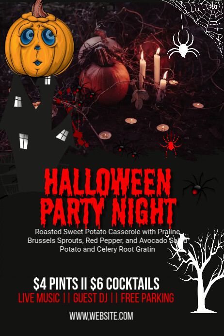 Halloween Event Party Banner Template Spanduk 4' × 6'