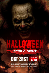 Black Halloween Scary Night Poster Template