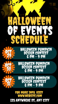 Halloween Events Schedule Poster Rolka Instagram template