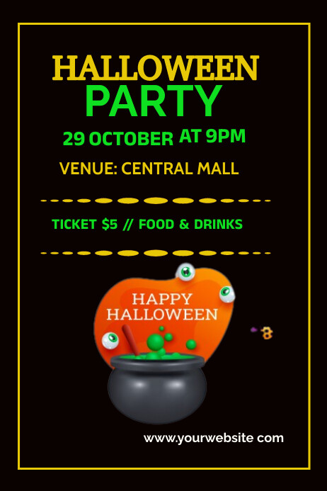 Halloween f party lyers โปสเตอร์ template