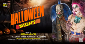 Sort Halloween Night Event Facebook Event Cover Template
