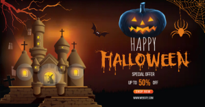 Zwart Halloween Sale Facebook Shared Image Template