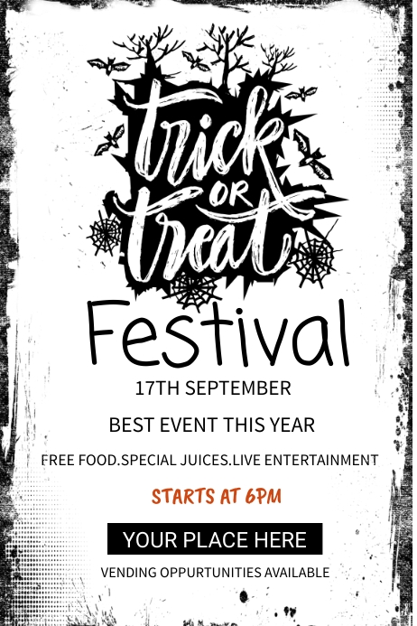 halloween festival poster Transparent 4 stopy × 6 stóp template